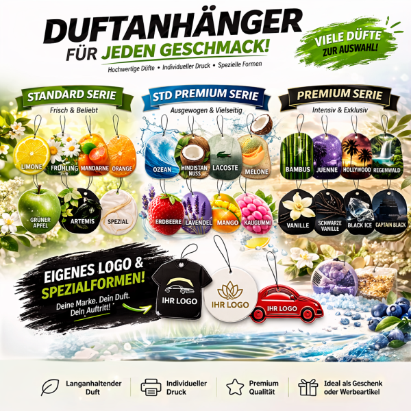 Individuelle Duftanhänger für Unternehmen – Produktion ab 1000 Stück | Xkeribom Workshop